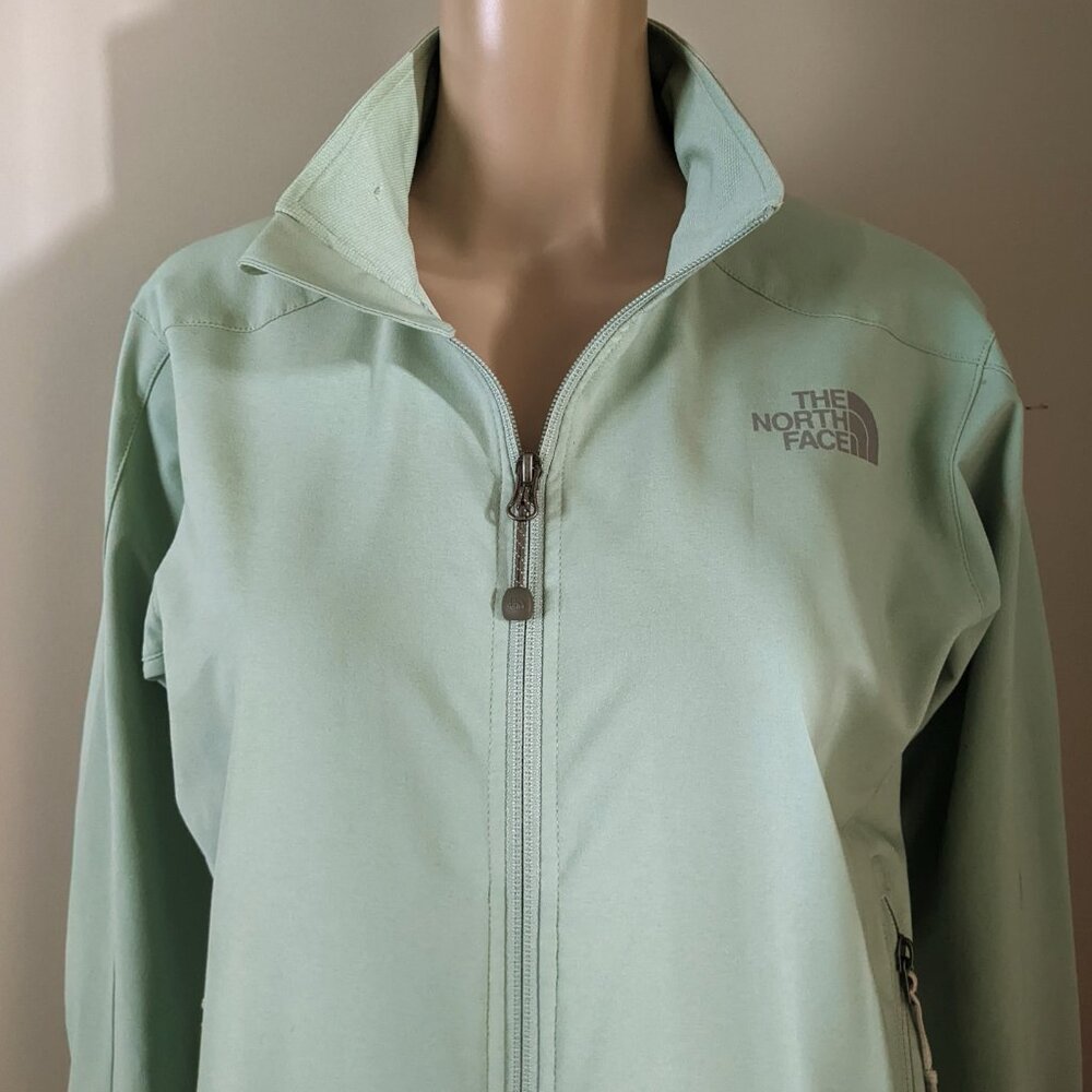 The North Face mint green jacket, women's medium